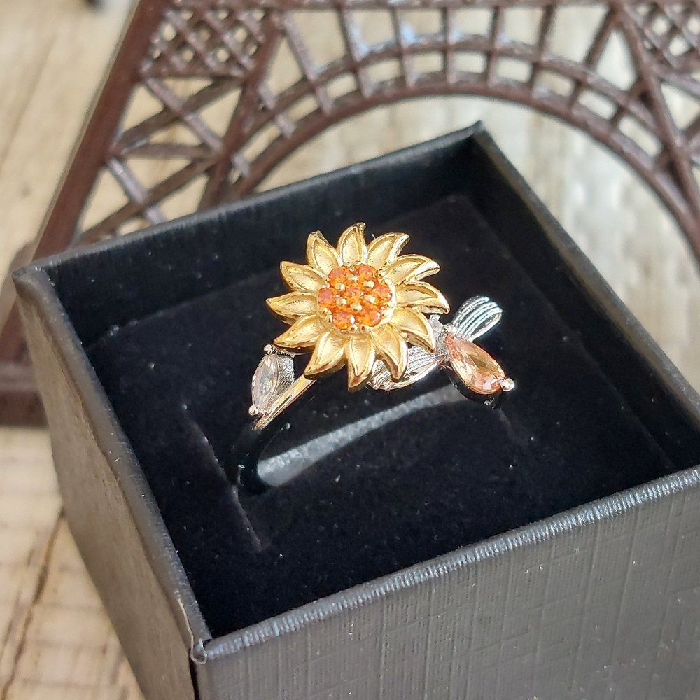 New* Sunflower Anti-Anxiety Fidget Ring View 3